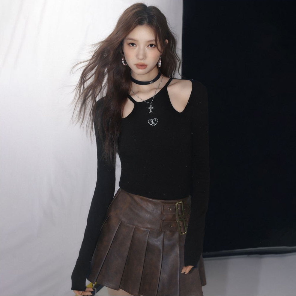 LA CRAWFISH2024 Winter New Collection Love Embroidered Silver Thread Fine Sparkling Hollow out Spicy Girl Knitted Sweater for Women image 2