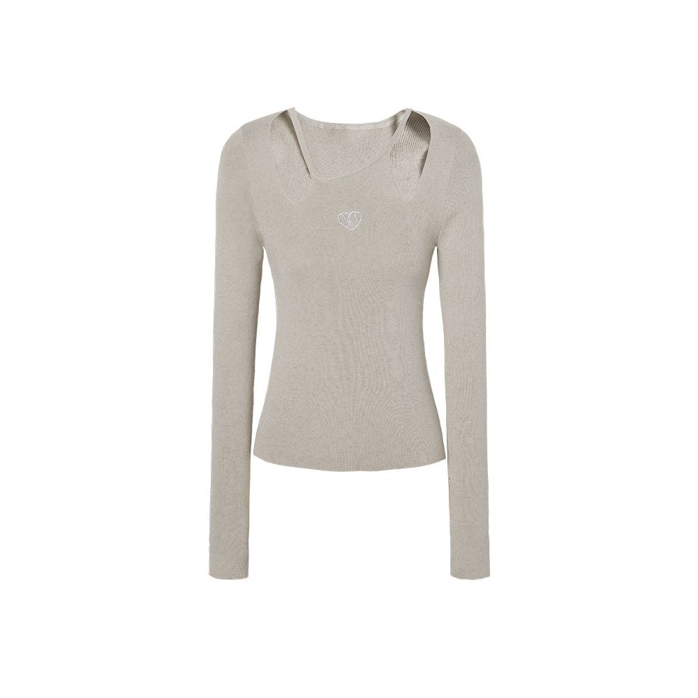 Cutout Ribbed Long Sleeve Top