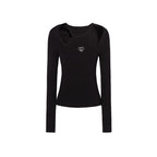 Cutout Ribbed Long Sleeve Top
