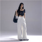 LA CRAWFISH Street Sports Lightweight Outdoor Wind Side Drawstring Versatile Wide Leg Loose Casual Pants for Women image 4