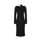 Noir Muse Textured Midi Dress