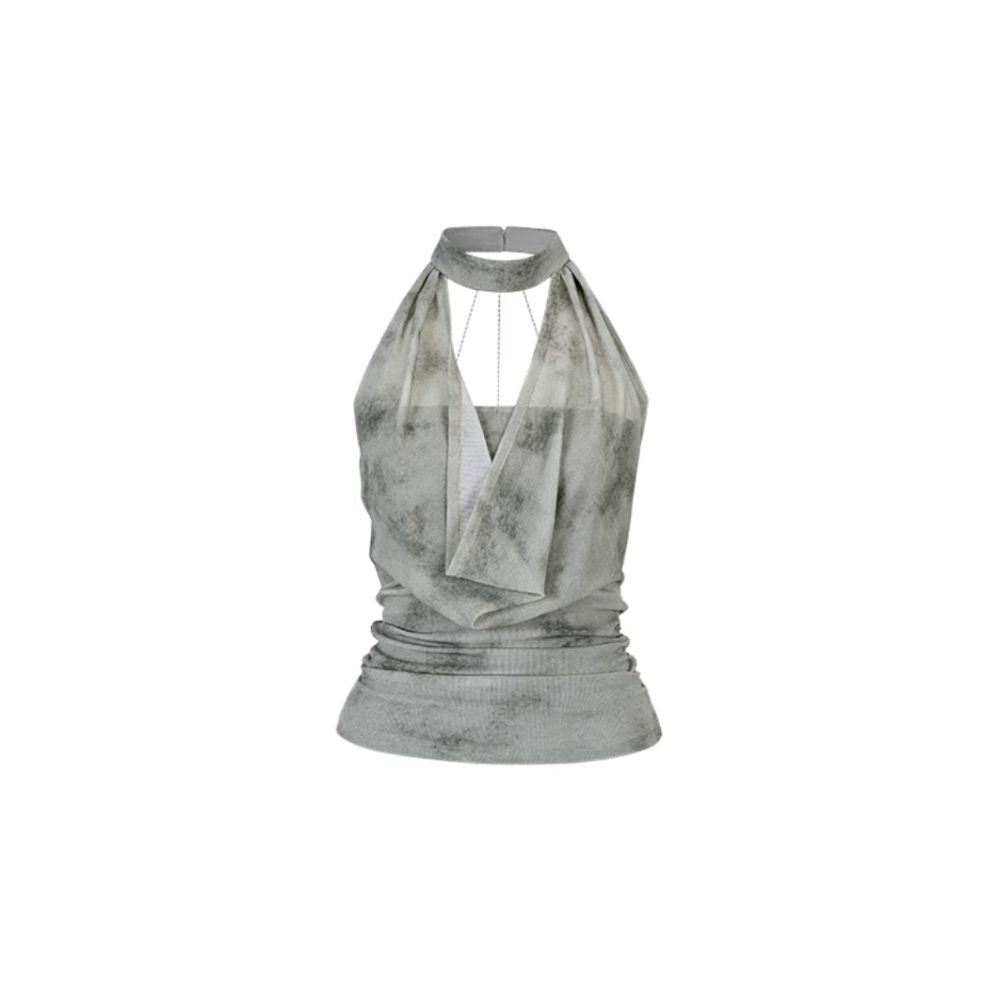 Summer’s Whisper Halter Drape Top