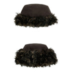 Plush fur basin hat imitating lamb fur bucket hat wearing fisherman s hat on both sides female winter image 5