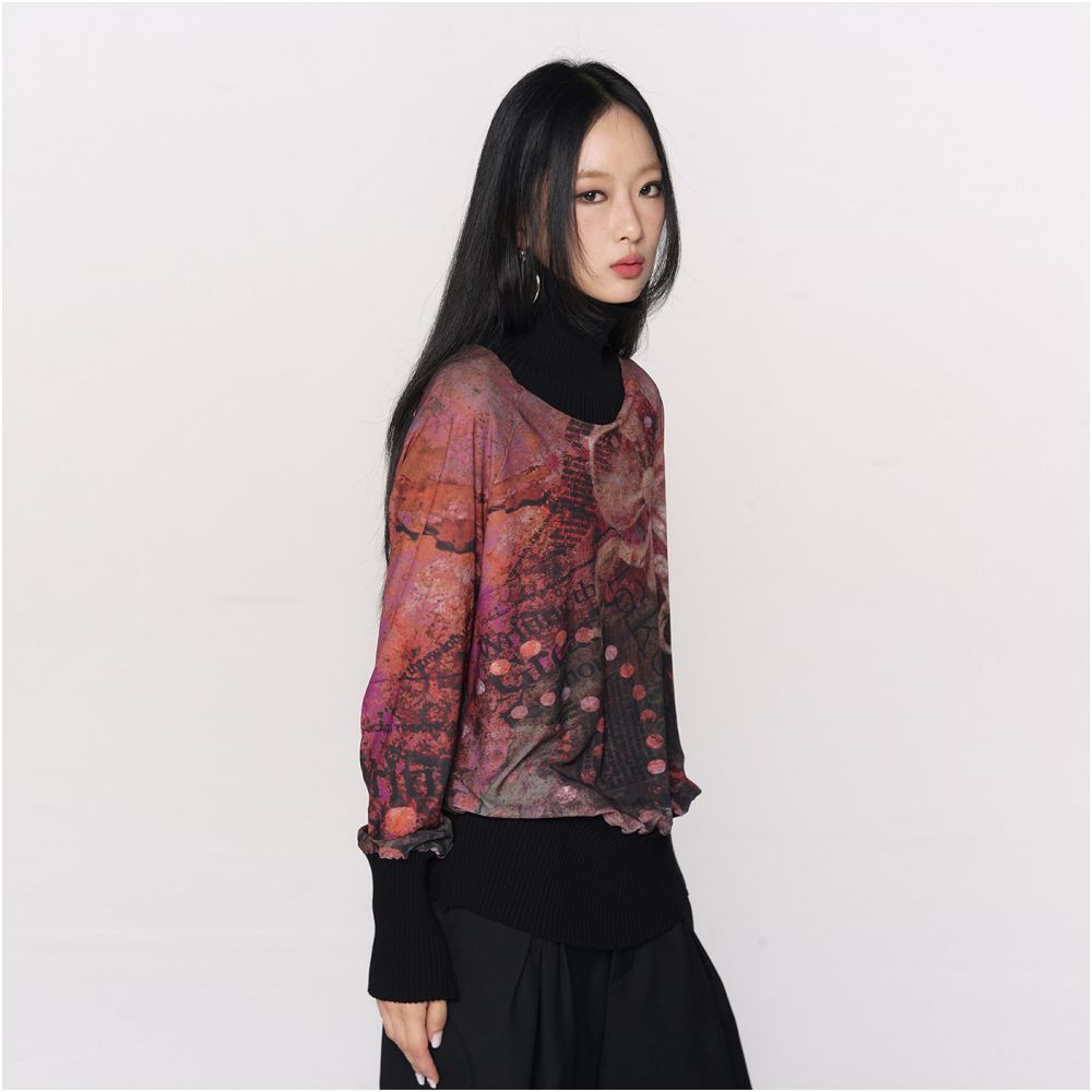 Marumi Mesh Print Top image 3