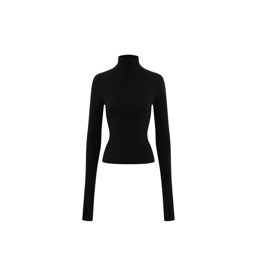 Black Halo Ribbed Turtleneck