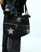 NANAICHILLI star glitter tote bag design sense subculture punk rock shoulder bag women s crossbody bag image 2