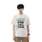 MRNEARLY s American niche design is touching like a printed short sleeved T shirt for men s loose retro versatile round neck top image 3