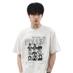 MRNEARLY s American niche design is touching like a printed short sleeved T shirt for men s loose retro versatile round neck top image 4