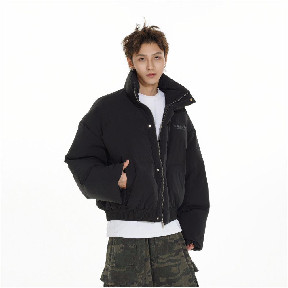 MRNEARLY winter thick American style clean fit short standing collar cotton jacket for men and couples bread jacket cotton jacket jacket image 1