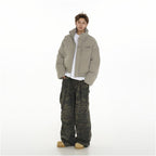 MRNEARLY winter thick American style clean fit short standing collar cotton jacket for men and couples bread jacket cotton jacket jacket image 3