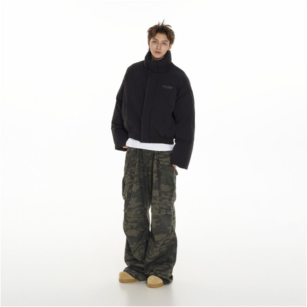 MRNEARLY winter thick American style clean fit short standing collar cotton jacket for men and couples bread jacket cotton jacket jacket image 4