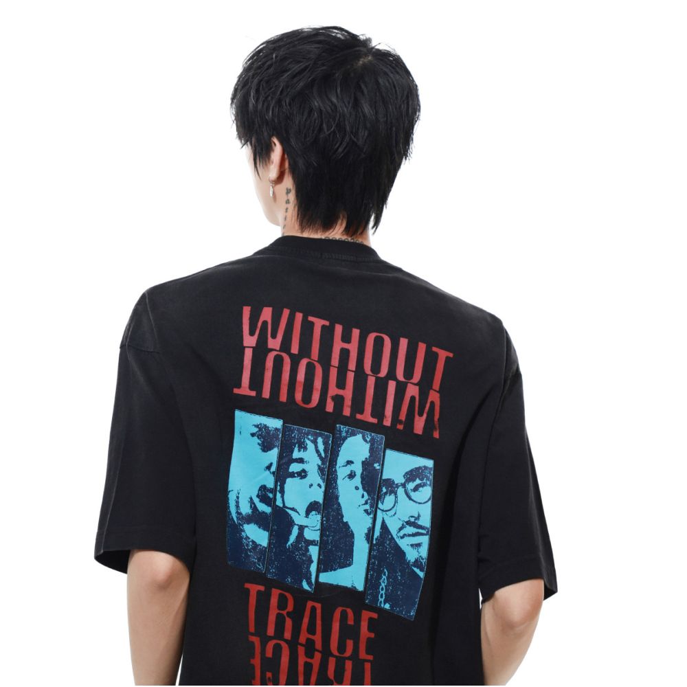 MRNEARLY American casual retro heavyweight couple outfit short sleeved T shirt men s summer European and American high street trendy brand top image 2