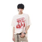 MRNEARLY American casual retro heavyweight couple outfit short sleeved T shirt men s summer European and American high street trendy brand top image 4