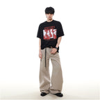 MRNEARLY American casual retro heavyweight couple outfit short sleeved T shirt men s summer European and American high street trendy brand top image 5