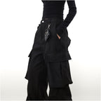 MRNEARLY American retro deconstructive silhouette multi pocket work pants for men and women trendy brand new loose and cool pants image 3