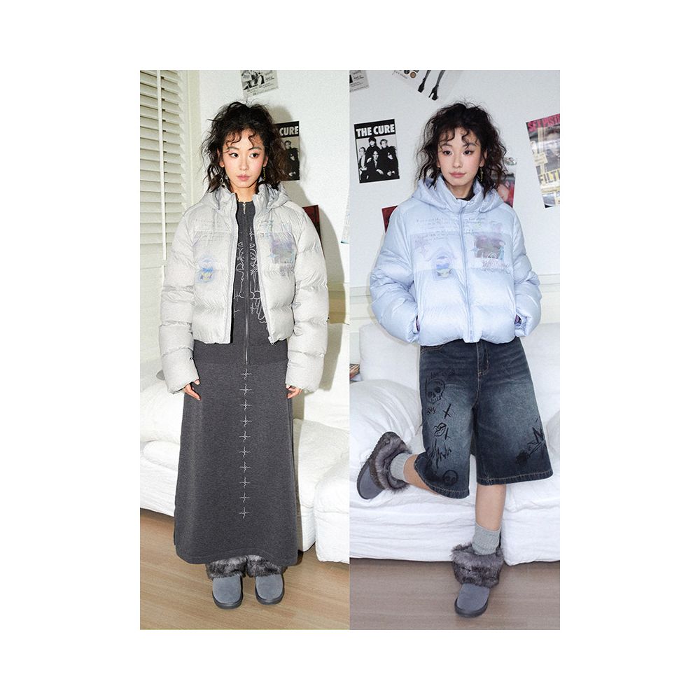 Chemistry Girl White Duck Down Short Jacket Detachable Hood Short and Sweet Style 2024 New Winter Lightweight and Warm Down Jacket image 2