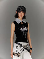 Yuka Faux Fur Collar Top