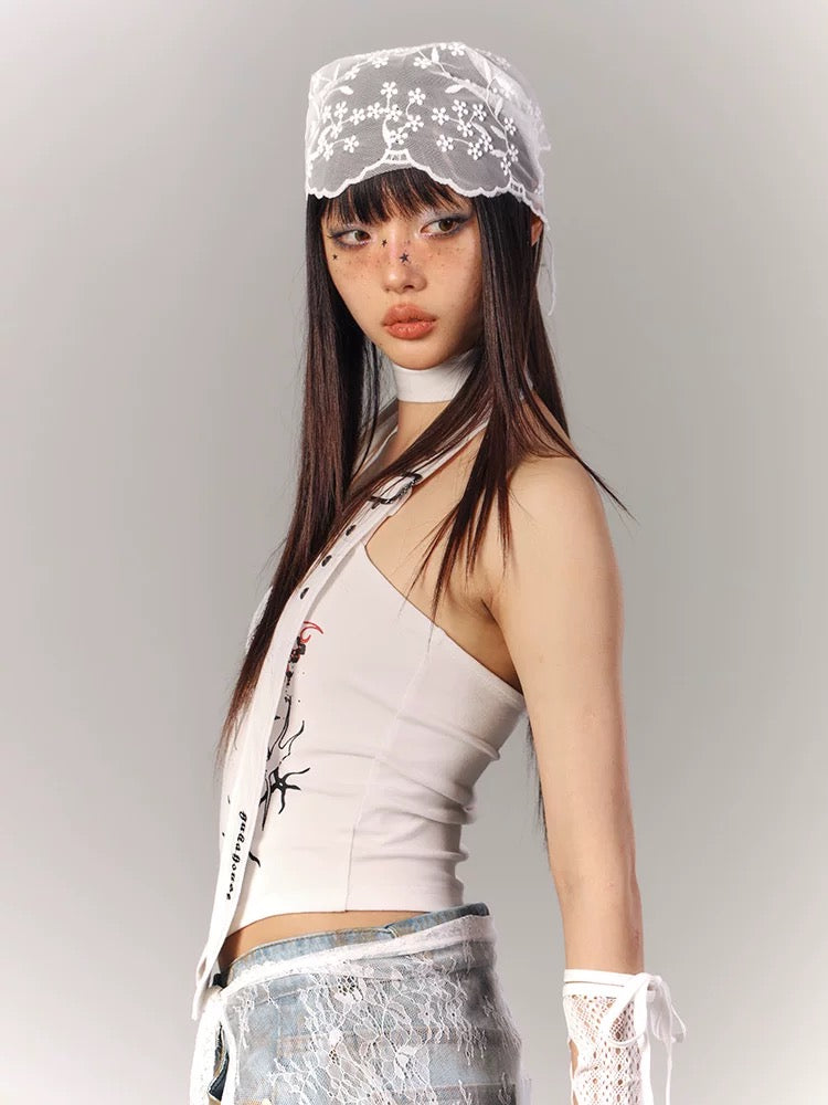 Ghost Cross Halter Top