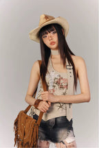 Desert Cross Halter Top