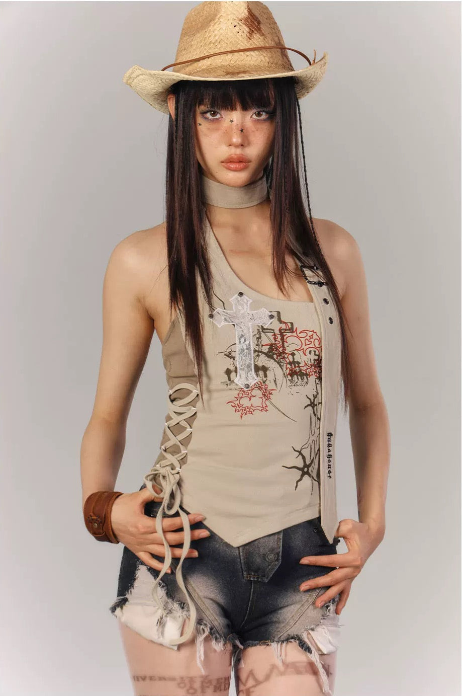 Desert Cross Halter Top