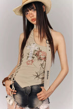 Desert Cross Halter Top