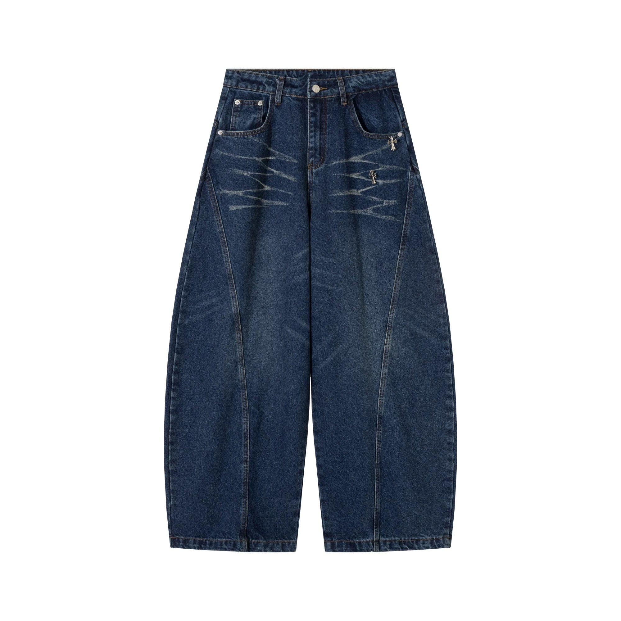 Wide Panel Washed Denim Pants