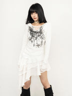 Veil Cross Long Sleeve Top