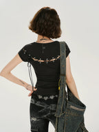 Verdurous Lace-Up Back Top