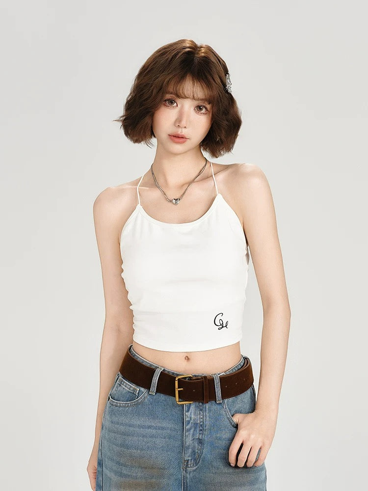 Cropped Halter Tank Top