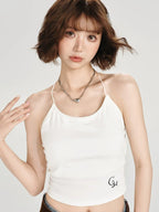 Cropped Halter Tank Top