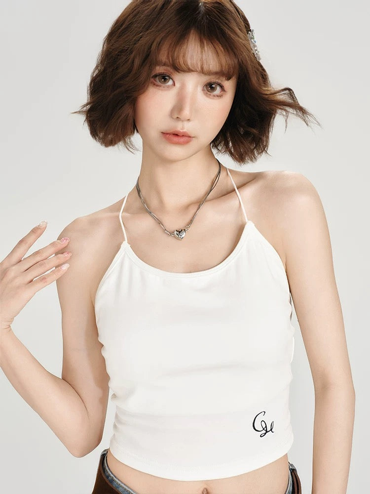 Cropped Halter Tank Top