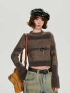 Cropped Fuzzy Knit Sweater