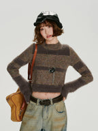 Cropped Fuzzy Knit Sweater