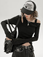 Offset Long Sleeve Top