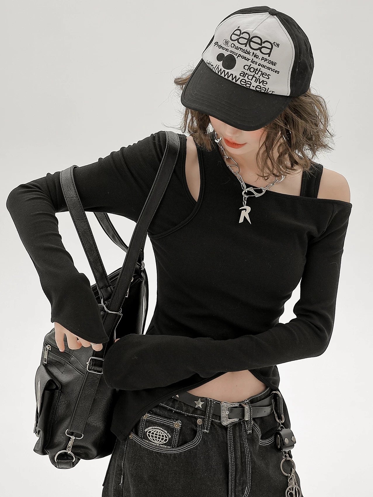 Offset Long Sleeve Top