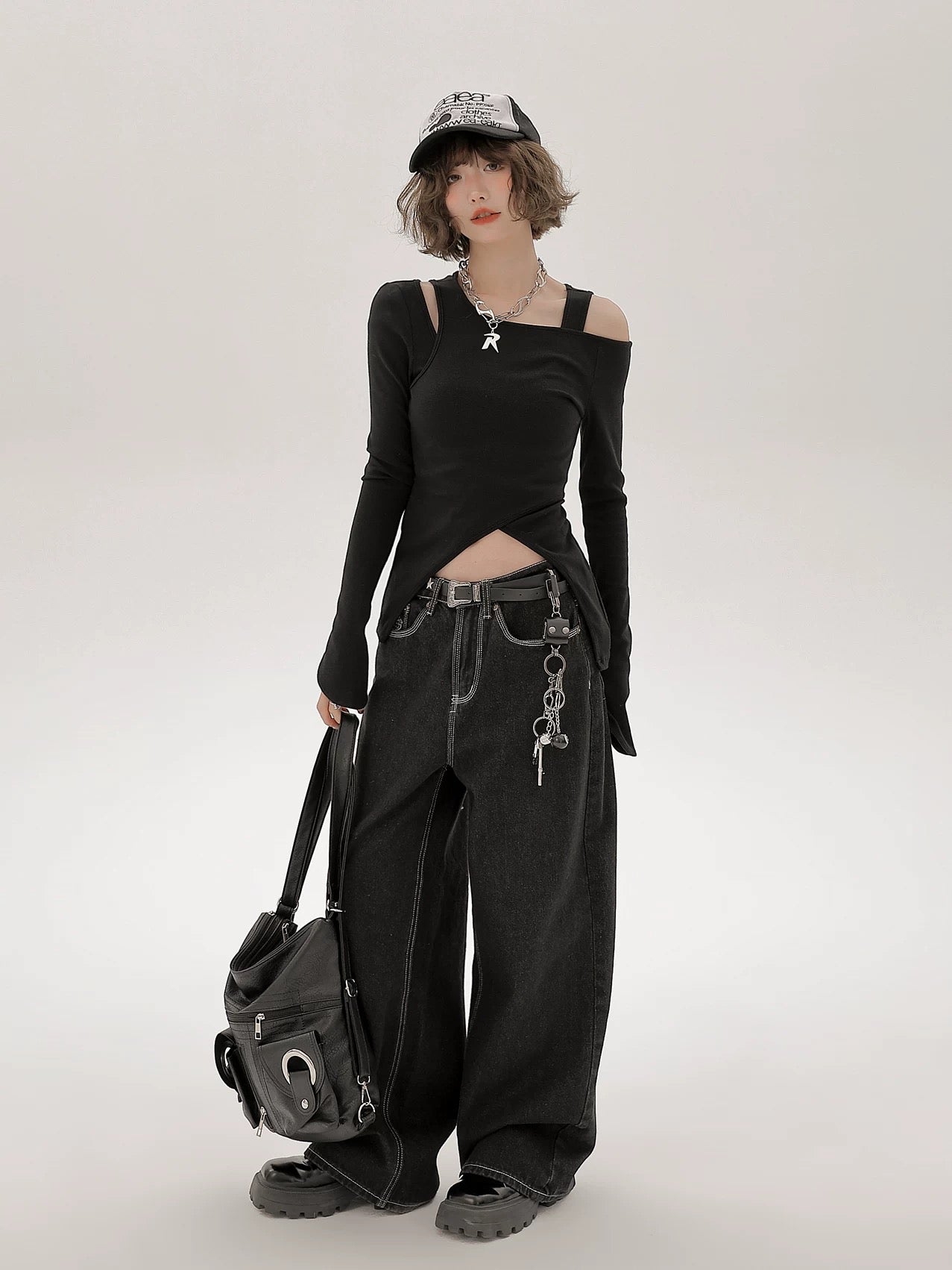 Offset Long Sleeve Top