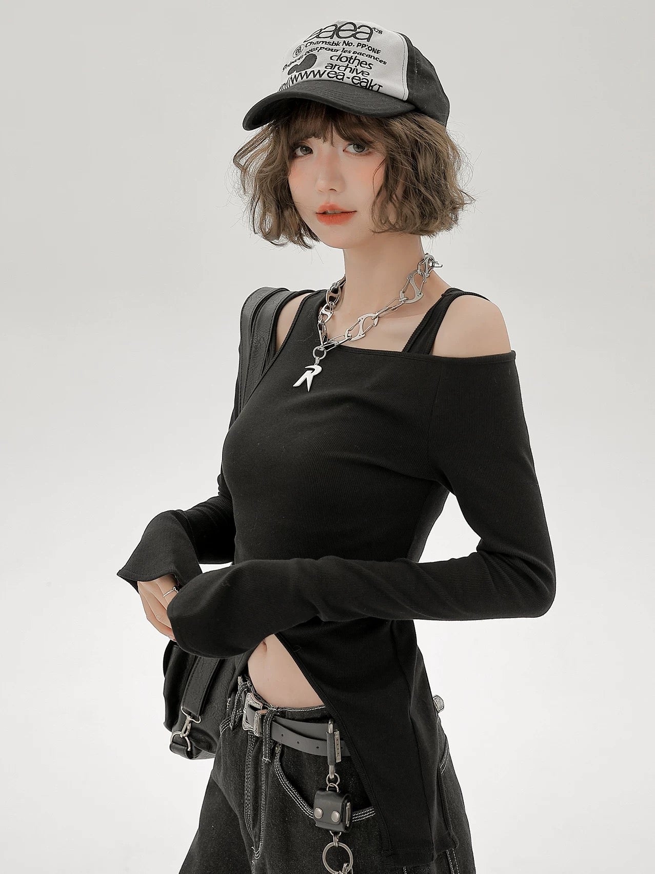 Offset Long Sleeve Top