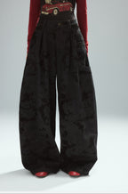 LP Black Flocked Pants