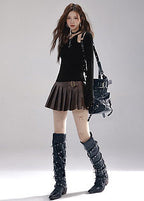 Cutout Ribbed Long Sleeve Top