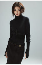 Black Halo Ribbed Turtleneck