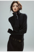 Black Halo Ribbed Turtleneck