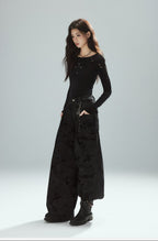 LP Black Flocked Pants