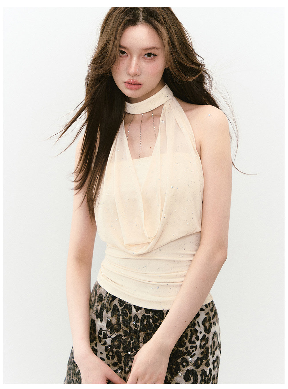 Summer’s Whisper Halter Drape Top