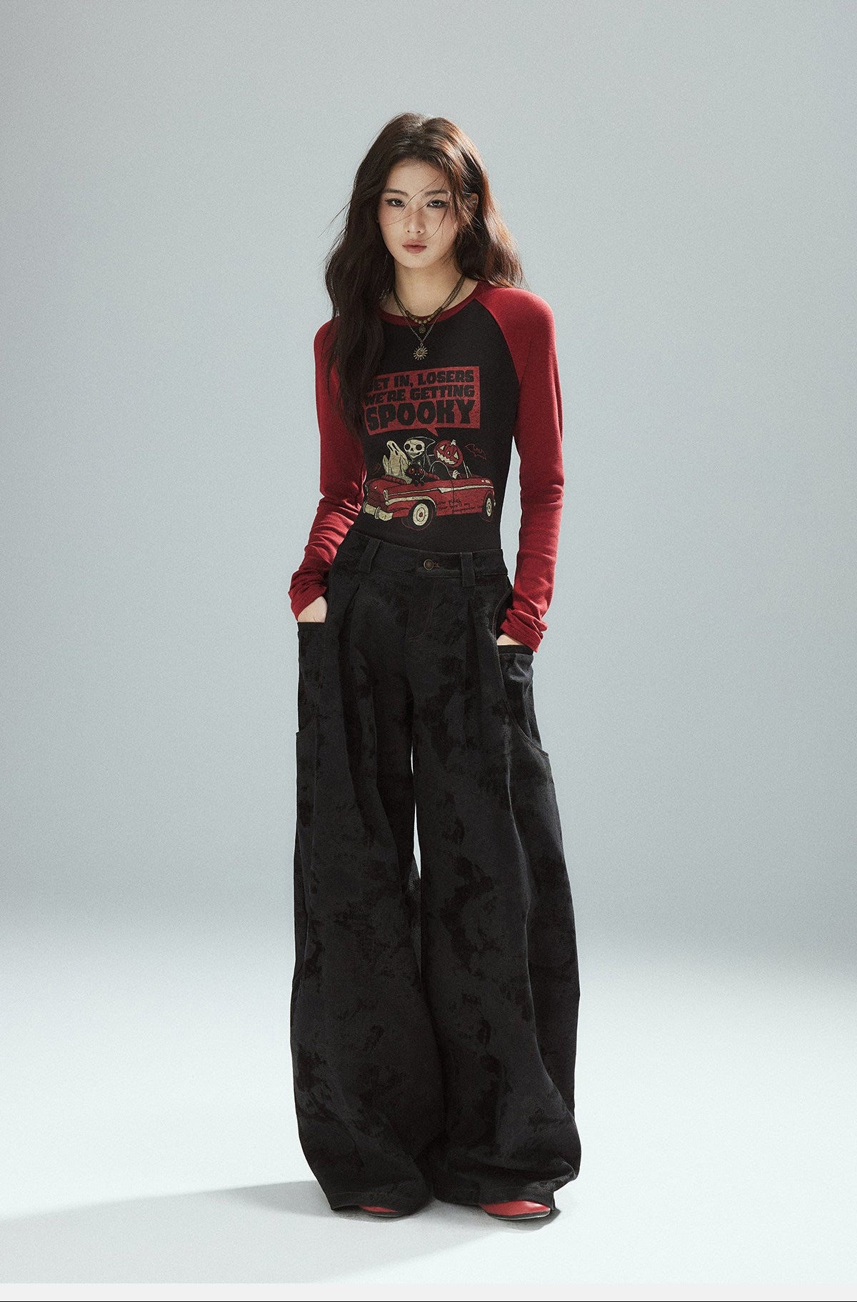 LP Black Flocked Pants