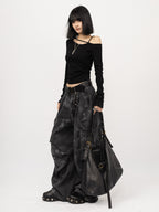 Offset Shoulder Long Sleeve