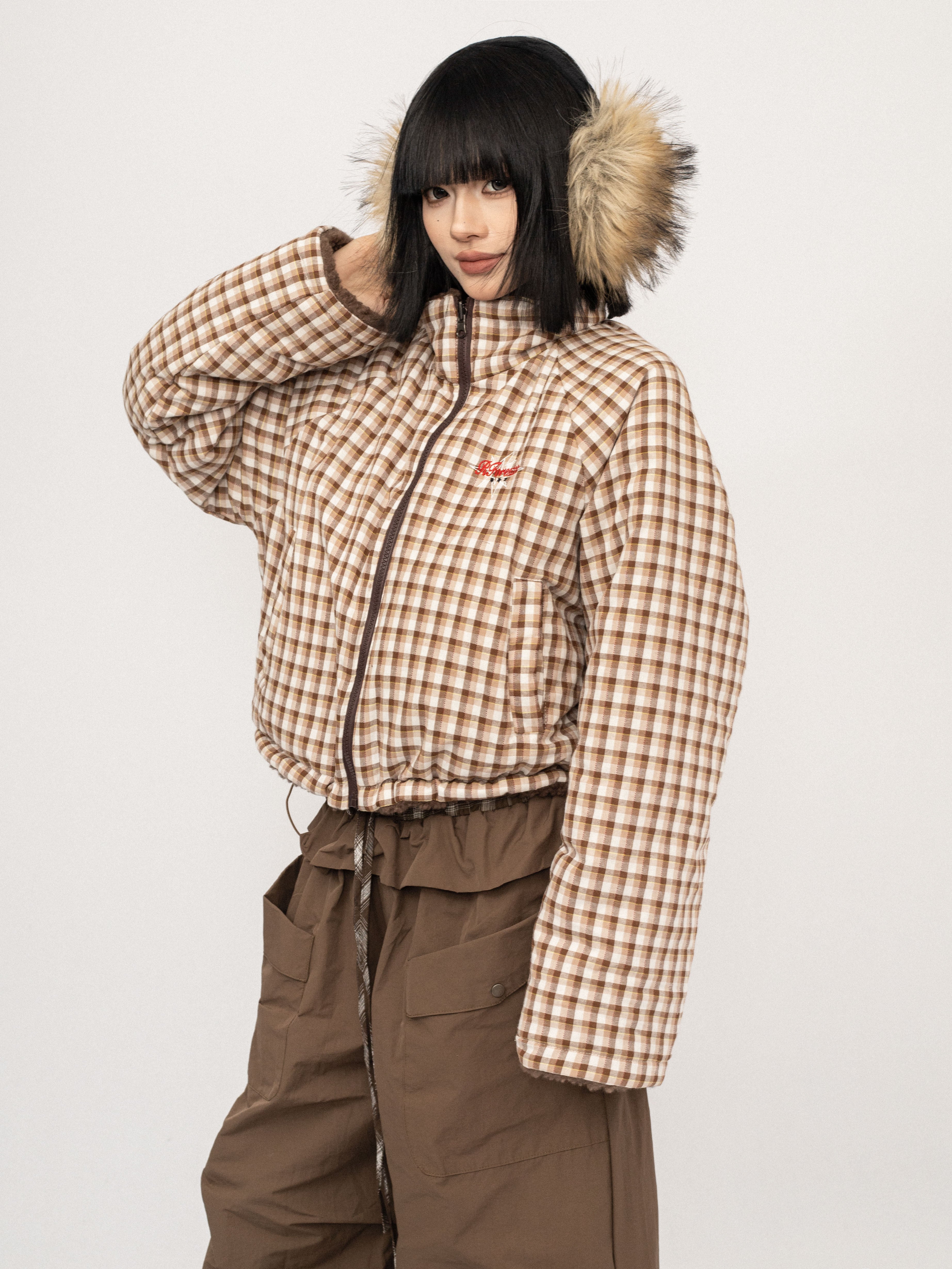 Eira Reversible Jacket (Umber/Gingham)