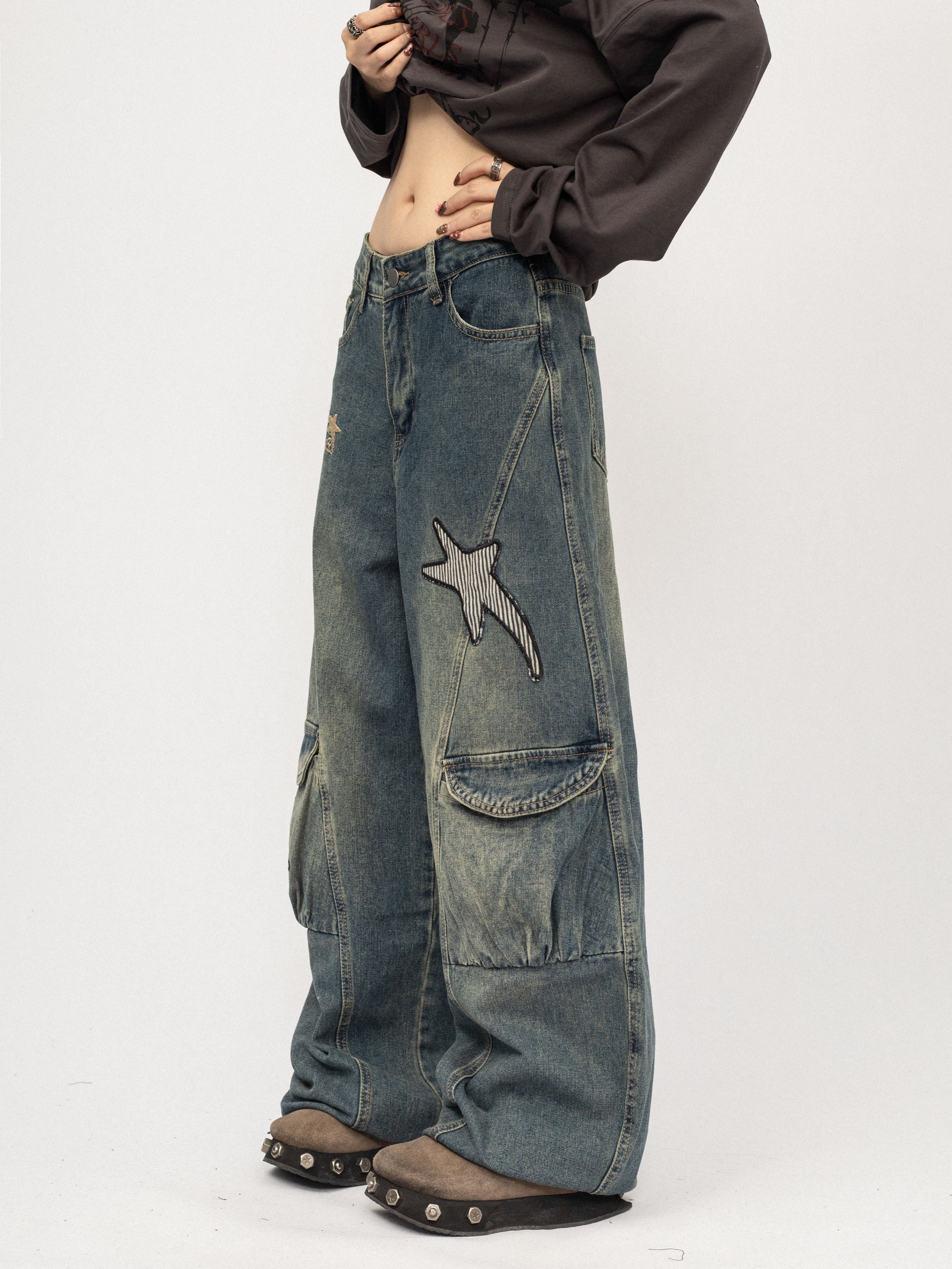 Star Patch Washed Denim