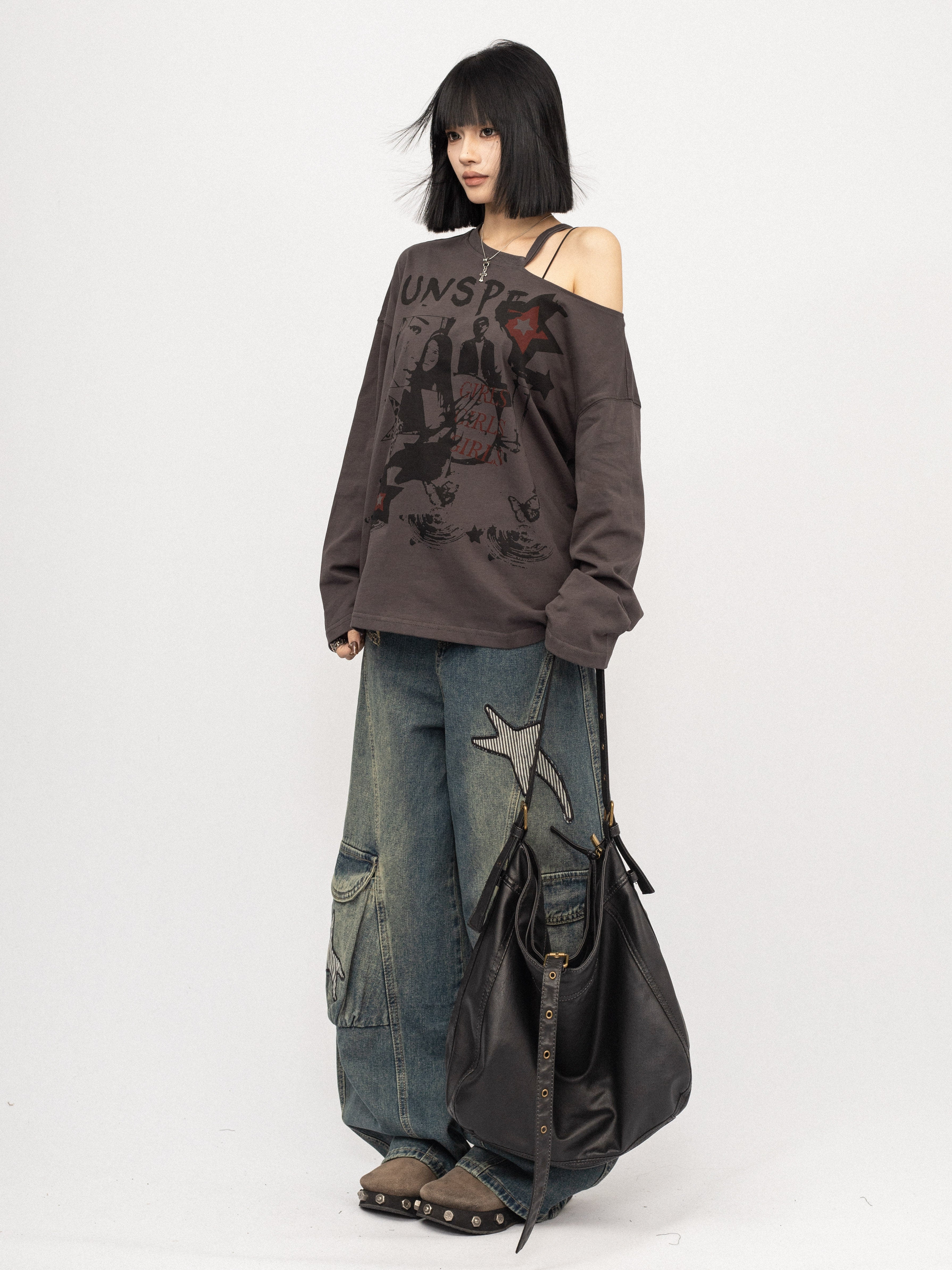 Star Patch Washed Denim