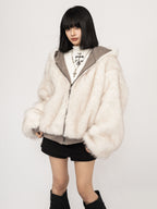 Reversible Hooded Jacket (Ivory)