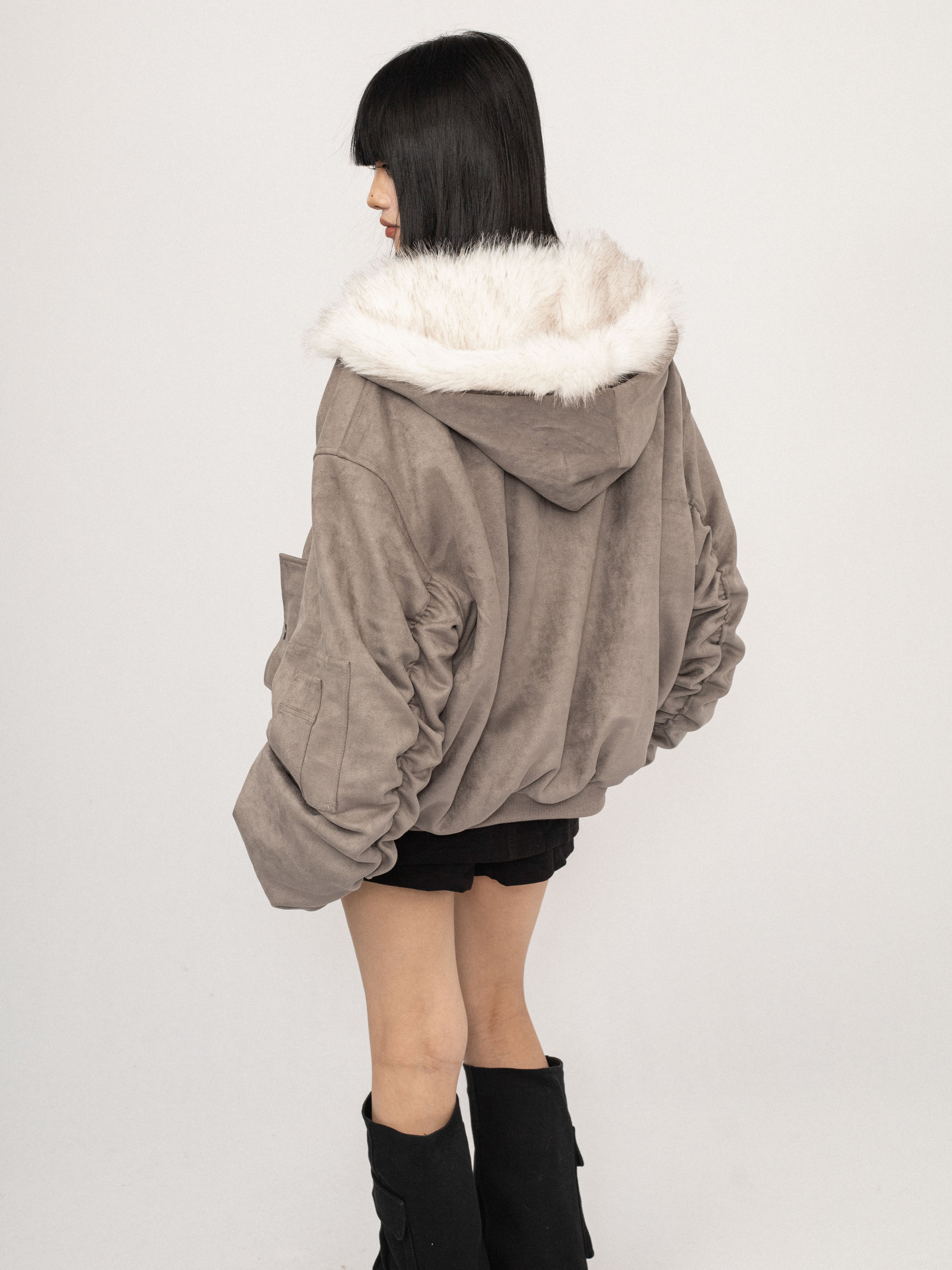 Reversible Hooded Jacket (Ivory)
